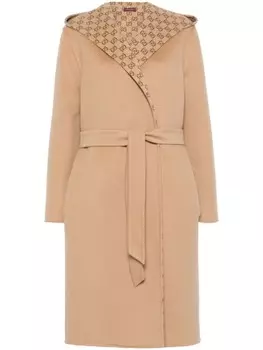 Двустороннее пальто с логотипом GG Gucci, коричневый