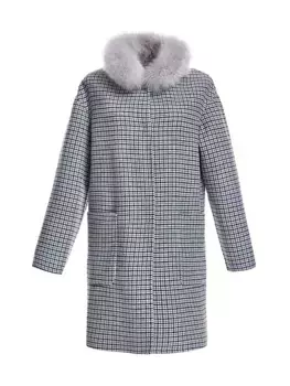 Двустороннее пальто с меховым воротником Maximilian, цвет marble