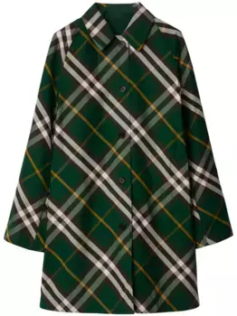 Двустороннее пальто в клетку BURBERRY, зеленый