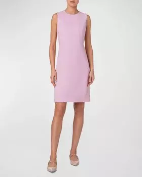 Двустороннее платье-футляр из шерстяного крепа Akris, цвет Lotus