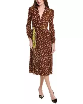 Двустороннее платье-халат Diane von Furstenberg Phoenix, желтый