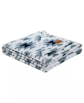 Двустороннее плед из сверхмягкого плюшевого флиса навахо, 70 x 50 дюймов Wrangler, синий