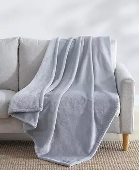 Двустороннее плед из твердого плюша Ultra Lux, 60 x 50 дюймов Eddie Bauer, серый