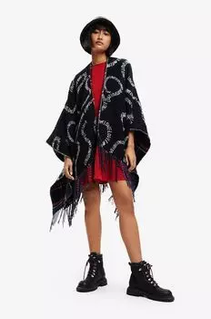 Двустороннее пончо Desigual, черный