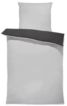 Двустороннее постельное белье 135х200 см серебристо-серый антрацит однотонное двустороннее микрофибра One-Home