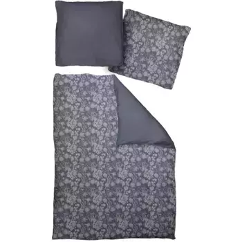 Двустороннее постельное белье Adam «Цветок» с цветами, темно-синий