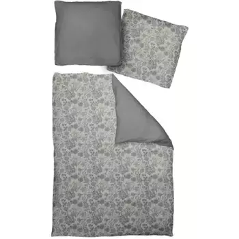 Двустороннее постельное белье Adam «Цветок» с цветами, черный