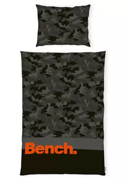 Двустороннее постельное белье Bench, 135x200 см, серый/черный