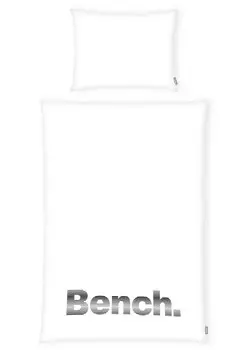 Двустороннее постельное белье Bench, 155x220 см, белый/черный/серый