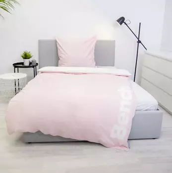 Двустороннее постельное белье Bench, белый/розовый