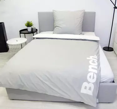Двустороннее постельное белье Bench, серый/белый