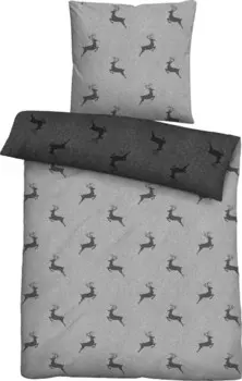 Двустороннее постельное белье Biberna 205152 2-teilig, 155x1x220 см, серый