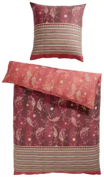 Двустороннее Постельное белье bibi r1 макосатин Bassetti, темно-красный/темно-оранжевый