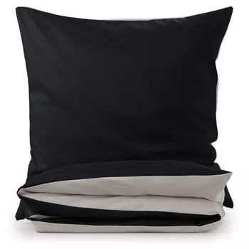 Двустороннее постельное белье Blumtal, 135x200 см, черный/светло-серый