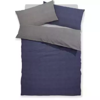 Двустороннее постельное белье Bruno Banani «Мерлин в размере. 135x200 или 155x220 см", постельное белье из хлопка, имитация льна в меланжевом исполнении, темно-синий/серый