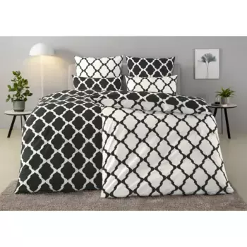 Двустороннее постельное белье для дома «Альба в размере. 135x200 или 155x220 см", постельное белье двустороннего вида, разного качества, хлопок Home Affaire, черный