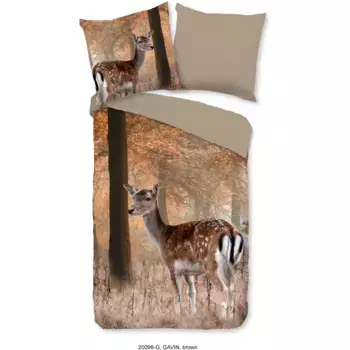 Двустороннее постельное белье «доброе утро» «Gavina», хлопок, 135х200, 2 шт., на молнии, двусторонний вид, осень Good Morning, цвет Sand