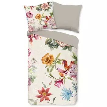Двустороннее постельное белье «доброе утро» Jaimy», хлопок, 135x200, 2 шт., молния, двусторонний вид, цветы, песочный Good Morning