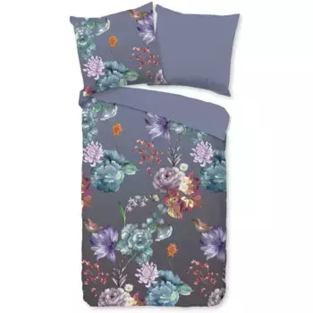 Двустороннее постельное белье «Доброе утро»Quinn1», хлопок, 135х200, 2 предмета, молния, двусторонний вид, цветы Good Morning, цвет Multi