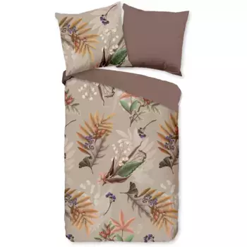 Двустороннее постельное белье «Доброе утро» «Отсо», 100% хлопок, 135х200, молния, двусторонний вид, осень, серо-коричневый Good Morning