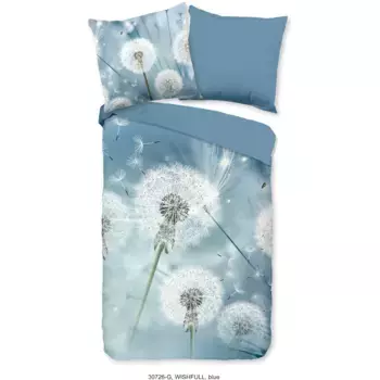 Двустороннее постельное белье «доброе утро» Wishfull, 100% хлопок, 135х200, молния, двусторонний вид, одуванчик, синий Good Morning, цвет Blau
