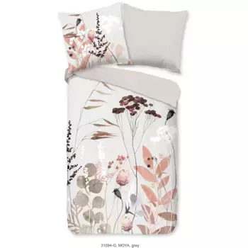 Двустороннее постельное белье «Доброе утро» «Moya», 100% хлопок, 135х200, молния, двусторонний вид, простое, серое Good Morning, цвет Sand