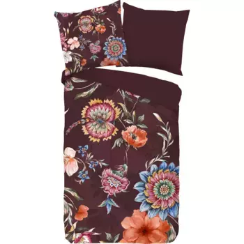 Двустороннее постельное белье доброе утро «Madelief», 100% хлопок, 135х200, 2 шт., молния, двусторонний вид, цветы Good Morning, цвет bordeaux