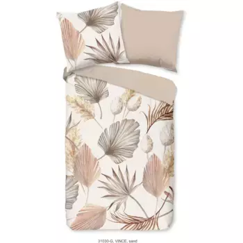 Двустороннее постельное белье Good Morning «Vince», 100% хлопок, Renforce, 135х200, молния, двусторонний вид, песочный