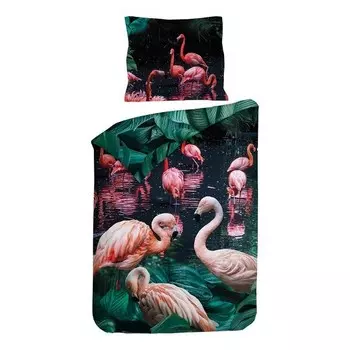 Двустороннее постельное белье Heckett & Lane Goran, зеленый