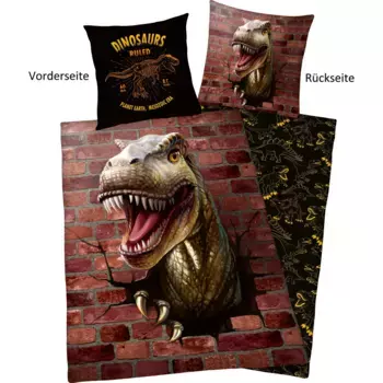 Двустороннее постельное белье Herding Young Collection «Дино 3D» с великолепным 3D-мотивом, цвет bunt