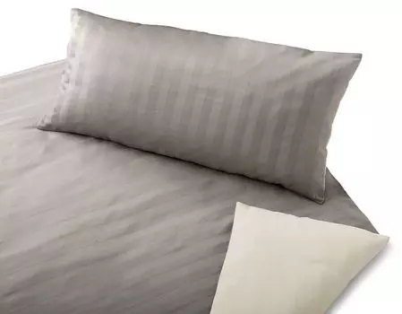 Двустороннее постельное белье из органического сатина Cotonea Наволочка Linea однотонный натуральный/мускатный-I302 размер 40х80 см