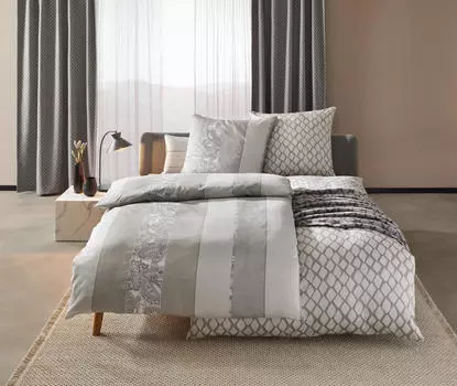 Двустороннее Постельное белье из сатина Dieter Knoll, серебряный/белый