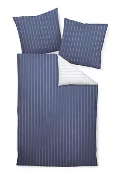 Двустороннее Постельное белье из сирсака Janine, синий