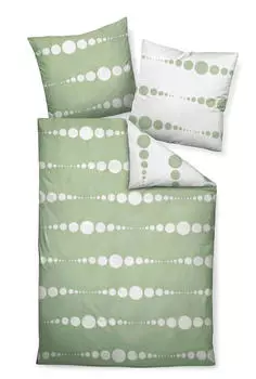 Двустороннее Постельное белье J.D. Makosatin Janine, белый/зеленый
