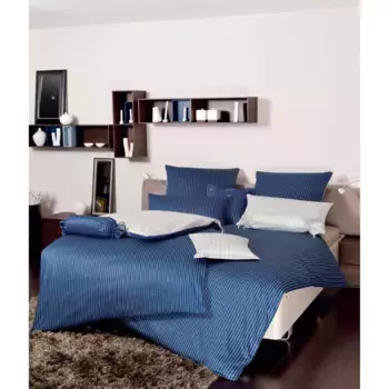 Двустороннее постельное белье Janine «modernclassic 3936/», на молнии, темно-синий