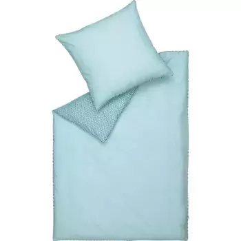 Двустороннее постельное белье «Эсприт» разбросано по размерам. 135х200, 155х220 или 200х200 см", постельное белье из хлопка, постельное белье на молнии Esprit, цвет aqua