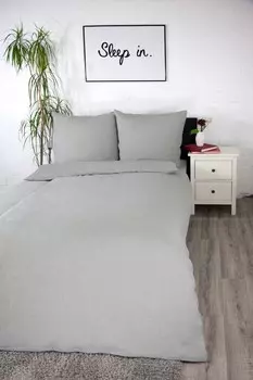 Двустороннее постельное белье jilda-tex меланж фланель (светло-серый) 135х200см Dero Textilien