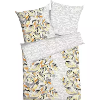 Двустороннее постельное белье Kaeppel «Абстрактные джунгли» с рисунком листьев, цвет orange