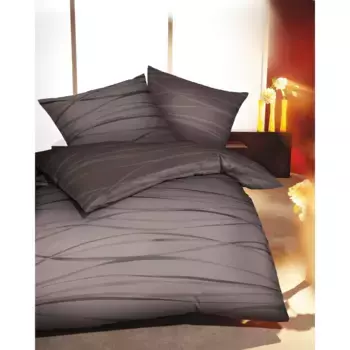 Двустороннее постельное белье Kaeppel «Движение» с тонкими волнистыми линиями, цвет braun-taupe