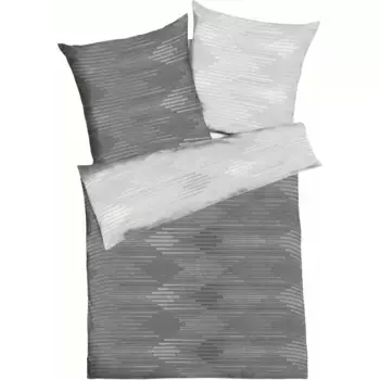 Двустороннее постельное белье Kaeppel «Икат», приятно теплое, цвет zinn