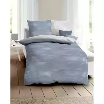 Двустороннее постельное белье Kaeppel «Икат», приятно теплое, цвет taube