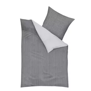 Двустороннее постельное белье Kaeppel «Постельное белье Eternity Combo, сатин с шелковистым блеском, дизайн в полоску», цвет steingrau