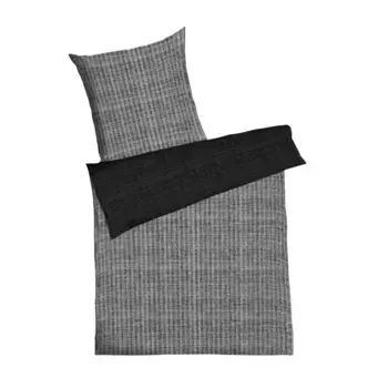 Двустороннее постельное белье Kaeppel «Постельное белье Eternity Combo, сатин с шелковистым блеском, дизайн в полоску», черный/серый