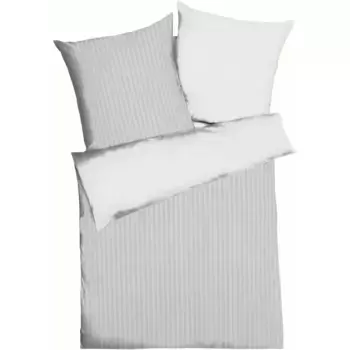 Двустороннее постельное белье Kaeppel «Постельное белье Eternity Combo, сатин с шелковистым блеском, дизайн в полоску», серебряный