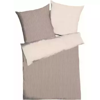 Двустороннее постельное белье Kaeppel «Постельное белье Eternity Combo, сатин с шелковистым блеском, дизайн в полоску», цвет cappuccino