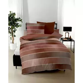 Двустороннее постельное белье Kaeppel «Timeless» с широкими полосками, цвет terra
