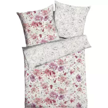 Двустороннее постельное белье Kaeppel «Вивьен» с цветочным узором, цвет granat