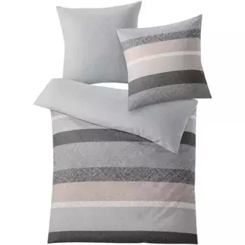 Двустороннее постельное белье Kleine Wolke «Гвен» в полоску, серо-коричневый