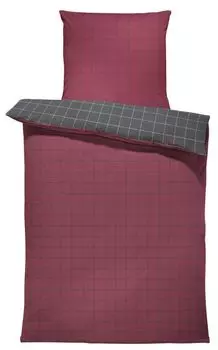 Двустороннее постельное белье, клетчатое, современные пододеяльники Renforce, хлопок, молния, размер: 2 шт., 155 х 200 см, цвет: бордовый/антрацит One-Home
