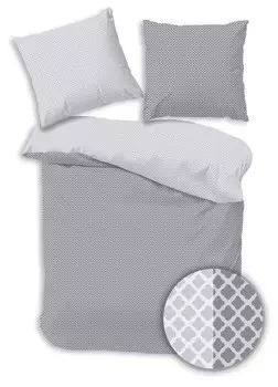 Двустороннее постельное белье MTOnlinehandel Scandi in berlnge, 155x220x1 см цвет blaugrau